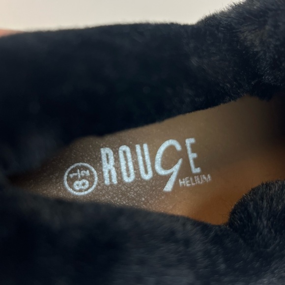 Rouge Helium Womens Faux Fur Trimmed Ankle Booties Sz 8.5M Tried on only NWOB - Picture 15 of 15